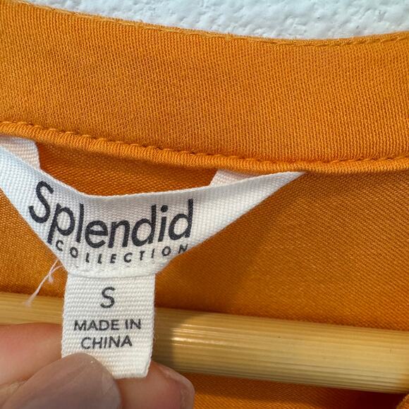 Splendid Jamie Tiered Mini Belted Button Up Shirt Dress Orange Size Small - Picture 7 of 12